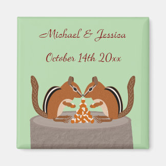 Schattigee Chipmunks Herfst bruiloft Custom Magneet
