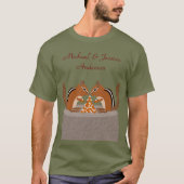Schattigee Chipmunks Herfst bruiloft Custom T-shirt (Voorkant)