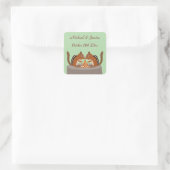Schattigee Chipmunks Herfst bruiloft Custom Vierkante Sticker (Tas)