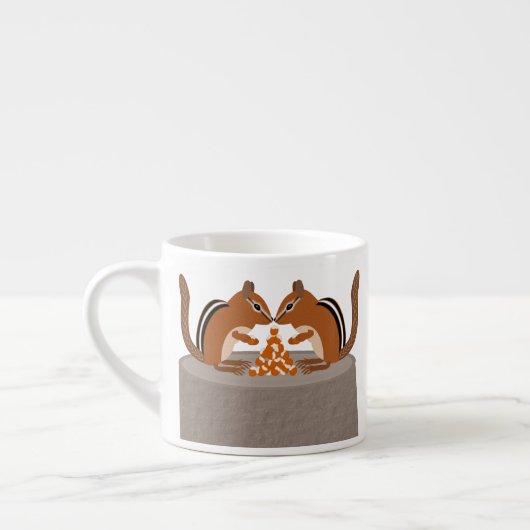 Schattigee Chipmunks herfstbruiloft Espresso Kop (Links)