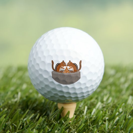 Schattigee Chipmunks herfstbruiloft Golfballen (Insitu Shirt)