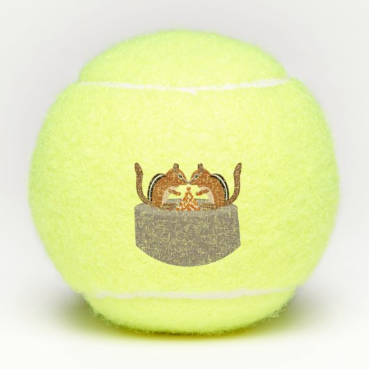 Schattigee Chipmunks herfstbruiloft Tennisballen (Voorkant)