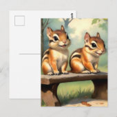 Schattigee Chipmunks in het park Briefkaart (Voorkant / Achterkant)