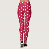 Schattigee chique crimson rode polka stippen patro leggings (Achterkant)