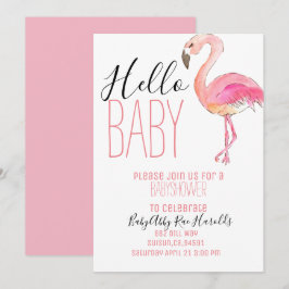 Schattigee chique flamingo meisje baby shower uit kaart