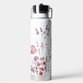 Schattigee chique gepersonaliseerde wilde bloem waterfles (Achterkant)