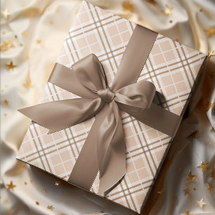 Schattigee chique Herfst herfst bruin beige geruit Cadeaupapier