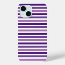Schattigee chique Paarse en witte strepen iPhone 15 Case
