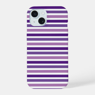 Schattigee chique Paarse en witte strepen iPhone 15 Case