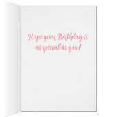 Schattigee chique roze en witte Happy Birthday Kaa (Binnen (Rechts))