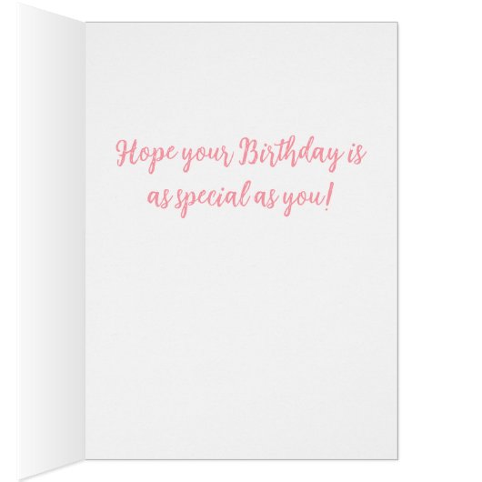 Schattigee chique roze en witte Happy Birthday Kaa (Binnen (Rechts))