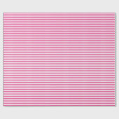 Schattigee chique roze & witte strepen cadeaupapier (Vlak)