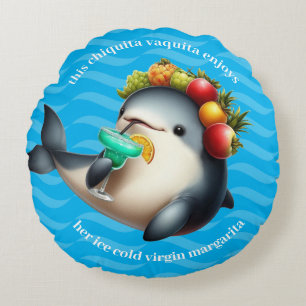 Schattigee Chiquita Vaquita Genieten van een Virgi Rond Kussen
