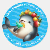 Schattigee Chiquita Vaquita Genieten van een Virgi Ronde Sticker (Voorkant)