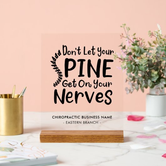 Schattigee Chiropractie Bedrijfsnaam en Kantoor Acryl Bord (Huwelijk)