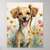 Schattigee Chiweenie Waterverf Art – Happy Dachshu Poster (Voorkant)
