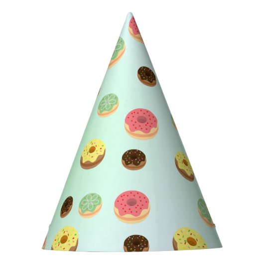 Schattigee Chocolade aardbei donuts patroon Verjaa Feesthoedjes (Voorkant)