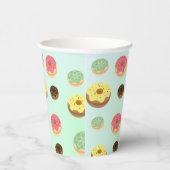 Schattigee Chocolade aardbei donuts patroon Verjaa Papieren Bekers (Rechts)