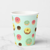 Schattigee Chocolade aardbei donuts patroon Verjaa Papieren Bekers (Voorkant)