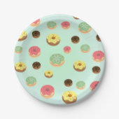 Schattigee Chocolade aardbei donuts patroon Verjaa Papieren Bordje (Voorkant)