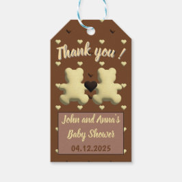 Schattigee Chocolade beer Baby shower cadeau label Cadeaulabel