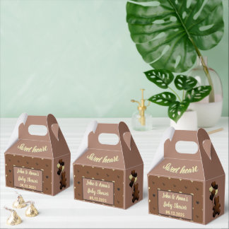 Schattigee Chocolade beer Baby shower gunstbox Bedankdoosjes