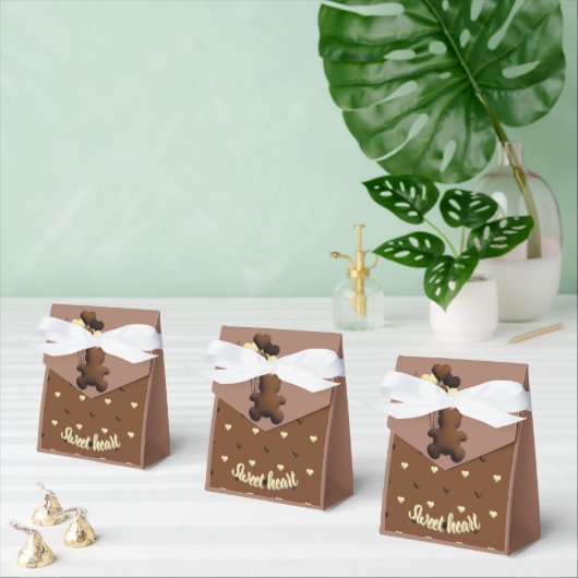 Schattigee Chocolade beer Baby shower gunstbox Bedankdoosjes (Meervoudige)