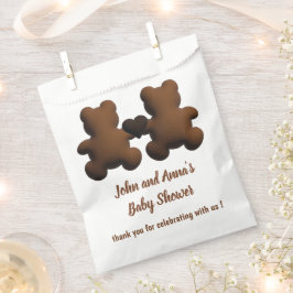 Schattigee Chocolade beer Baby shower gunstzak Bedankzakje