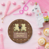 Schattigee chocolade beer Baby shower papier borde Papieren Bordje (Feest)