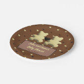 Schattigee chocolade beer Baby shower papier borde Papieren Bordje (Gekanteld)