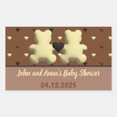 Schattigee chocolade beer Baby shower rechthoek st Rechthoekige Sticker (Voorkant)