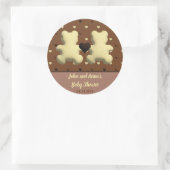 Schattigee chocolade beer Baby shower stickers (Tas)