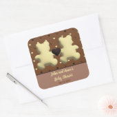 Schattigee chocolade beer Baby shower vierkante st Vierkante Sticker (Envelop)