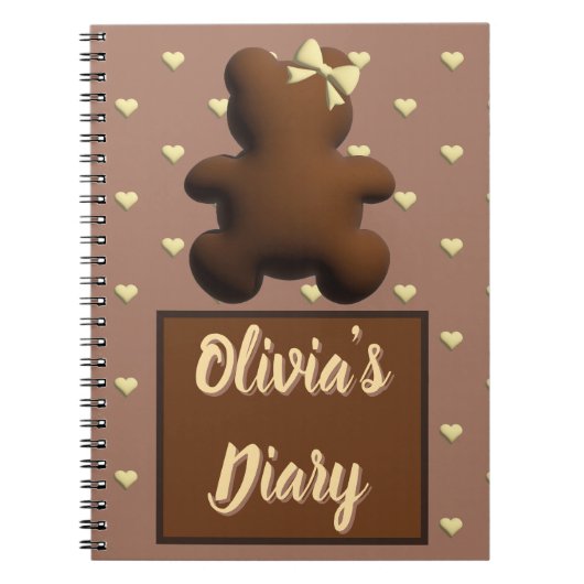 Schattigee chocolade beer Gepersonaliseerd notitie Notitieboek (Voorkant)