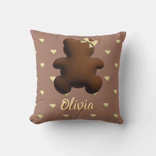 Schattigee Chocolade beer Kussen voor Meisje (Voorkant)