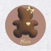 Schattigee Chocolade beer Meisje Kleding Label (Design 1)