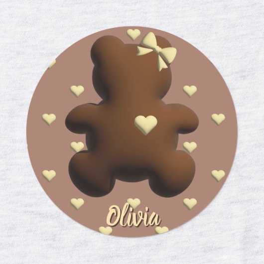 Schattigee Chocolade beer Meisje Kleding Label (Design 2)