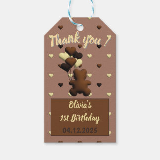 Schattigee Chocolade beer Verjaardag cadeau label Cadeaulabel