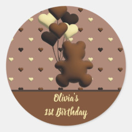 Schattigee Chocolade beer Verjaardag stickers