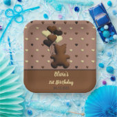 Schattigee chocolade beer Verjaardag vierkant papi Papieren Bordje (Feest)