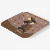 Schattigee chocolade beer Verjaardag vierkant papi Papieren Bordje (Gebogen)
