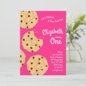 Schattigee Chocolade Chip Cookie Kinder 1e Verjaar Kaart (Staand voorkant)