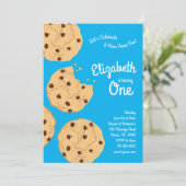 Schattigee Chocolade Chip Cookie Kinder 1e Verjaar Kaart (Staand voorkant)