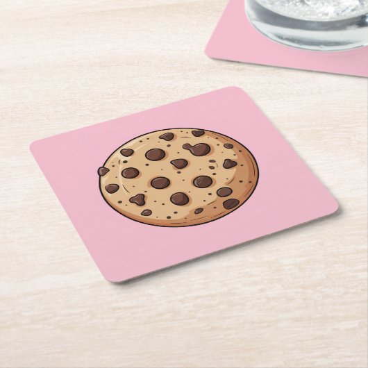 Schattigee Chocolade Chip Cookie Onderzetter Set (Schuin)