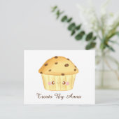 Schattigee Chocolade Chip Muffin Briefkaart (Staand voorkant)