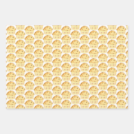 Schattigee Chocolade Chip Muffin Inpakpapier Vel (Voorkant 3)