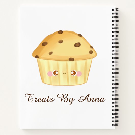 Schattigee Chocolade Chip Muffin Notitieboek (Achterkant)