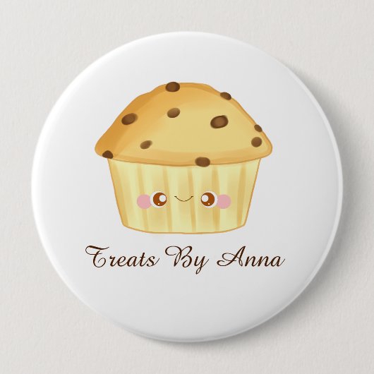 Schattigee Chocolade Chip Muffin Ronde Button 4,0 Cm (Voorkant)
