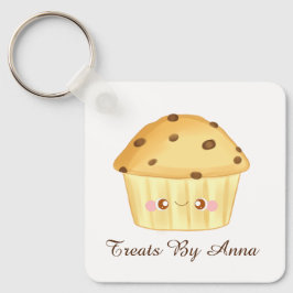 Schattigee Chocolade Chip Muffin Sleutelhanger