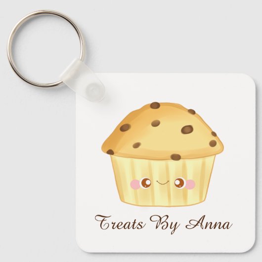 Schattigee Chocolade Chip Muffin Sleutelhanger (Voorkant)